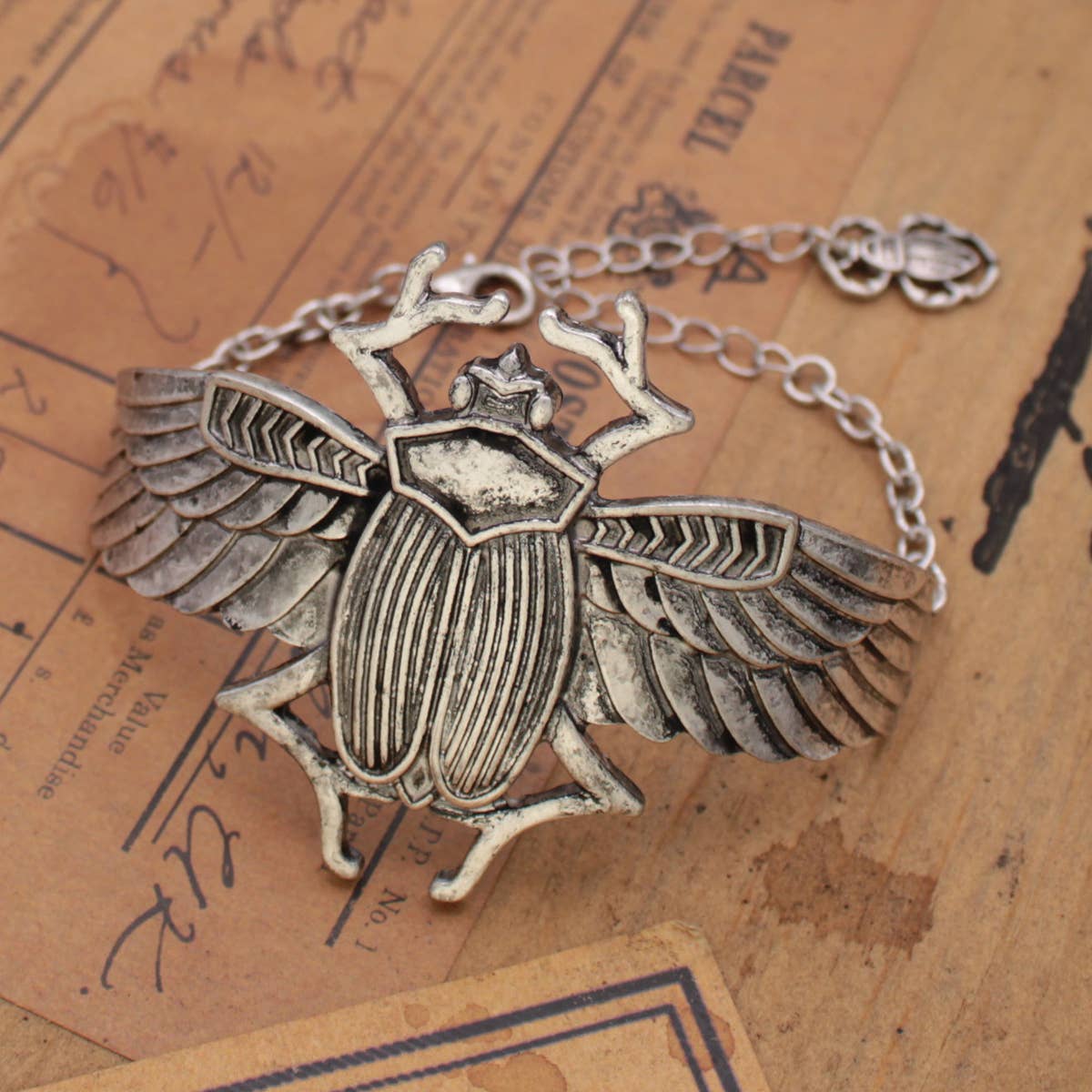 Egyptian Goddess Large Scarab Beetle Bracelet